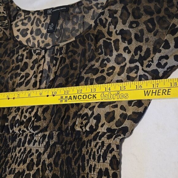 INC International Concepts Brown Tan Bell Sleeve Peplum Blouse - Picture 10 of 12